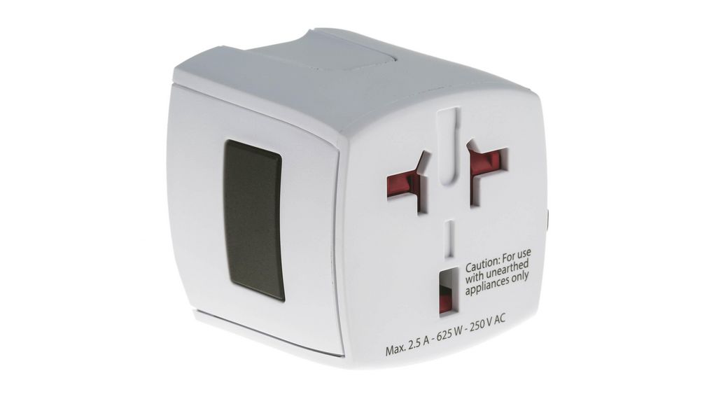 Reseadapter, Typ C (CEE 7/16) / US typ A-uttag / Typ I / UK typ G (BS1363) uttag - Euro typ C (CEE 7/16)-kontakt / USA typ A-kontakt / AU typ I-kontakt / UK typ G (BS1363)-kontakt,